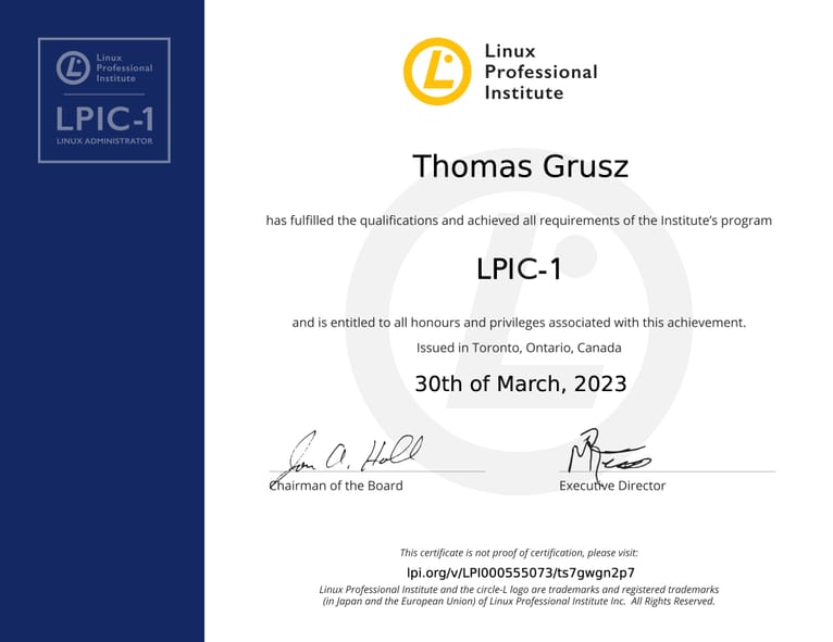 Linux Professional Institute Certification 1