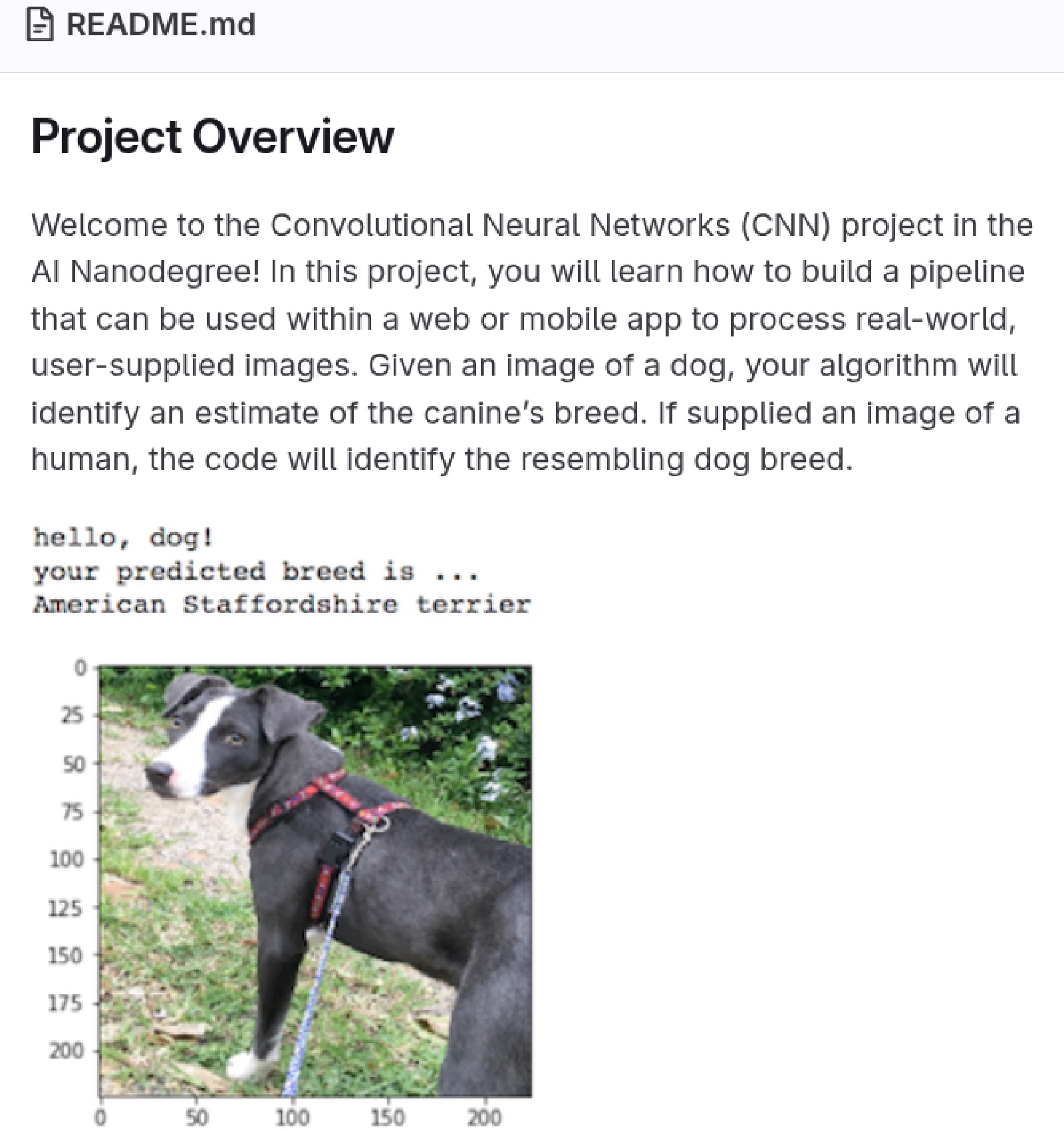 Screenshot of the Dog Breed Classifier project on GitLab