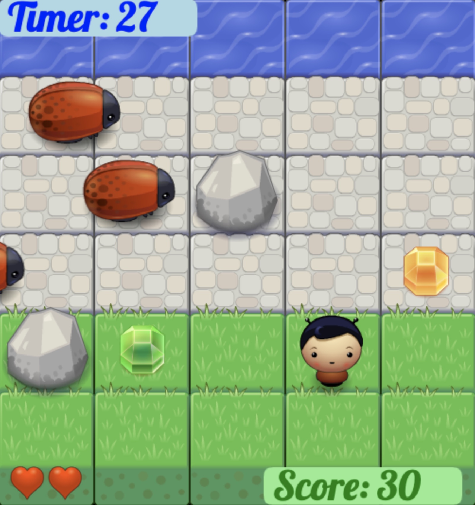 Screenshot of the Roach Panic game